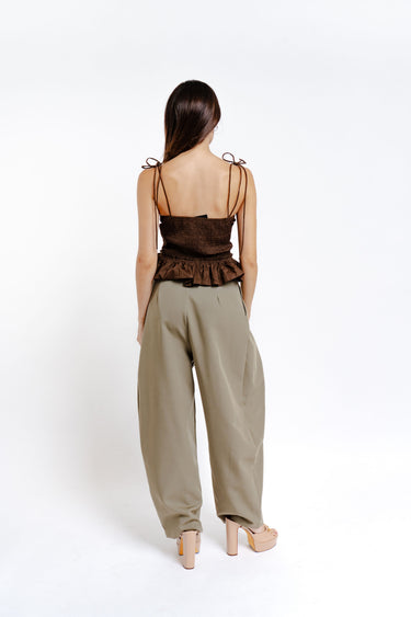 BLUSA CAFÉ TIPO CORSET