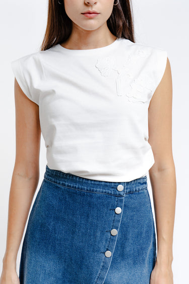 PANTALON NEGRO Y DENIM CON BOTONES