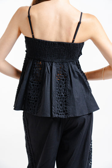 CONJUNTO CROCHET NEGRO/HUESO
