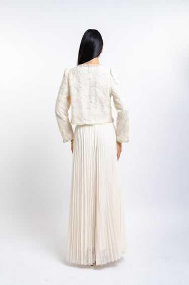 CONJUNTO DE FALDA NEGRO Y BLANCO CON BRILLOS
