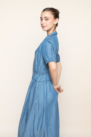 Blue Breeze Button-Up Dress