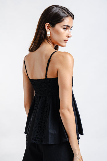 CONJUNTO CROCHET NEGRO/HUESO