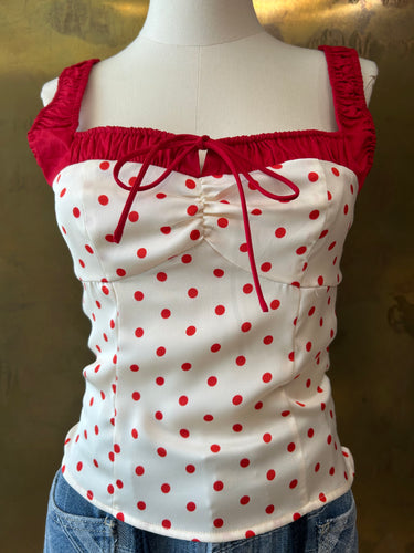 POLKA DOT RED TOP