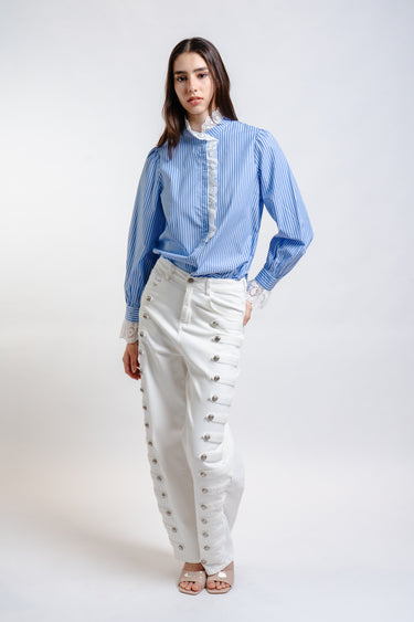 PANTALON CON BOTONES NEGRO Y BLANCO