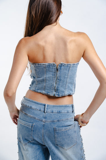 CONJUNTO DENIM CON PIEDRAS