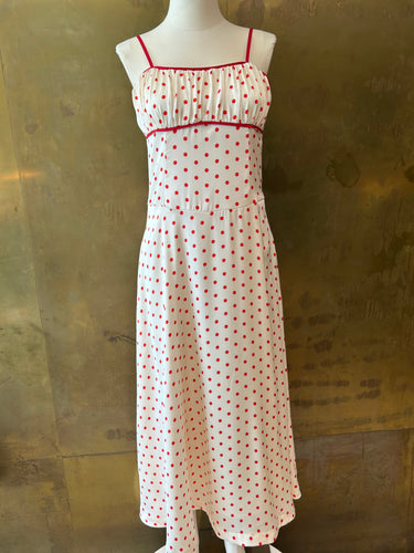 POLKADOT MIDI DRESS RED