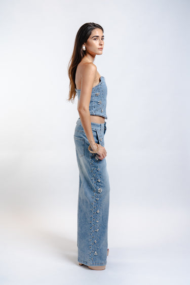 CONJUNTO DENIM CON PIEDRAS
