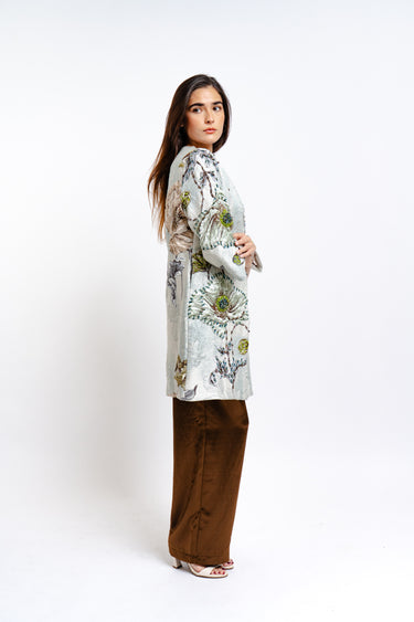 BLAZER CON FLORES VERDE PIEDRAS