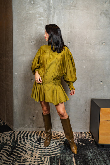 VESTIDO VERDE OLIVO