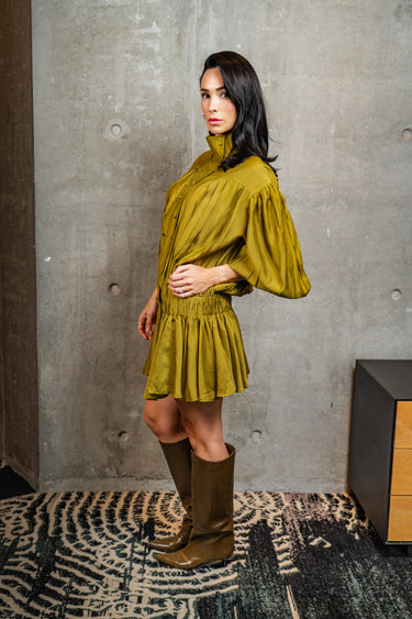 VESTIDO VERDE OLIVO