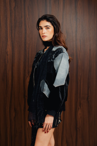 LACE DENIM JACKET