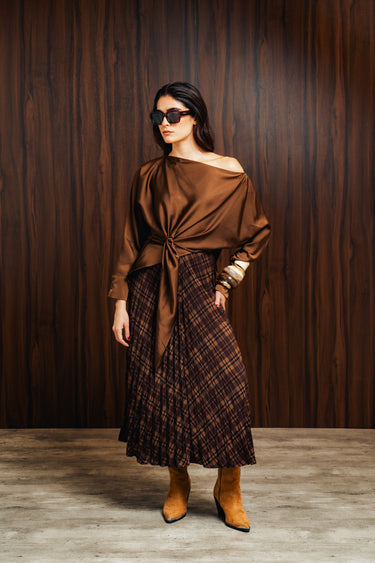 ASYMMETRIC SATIN BLOUSE
