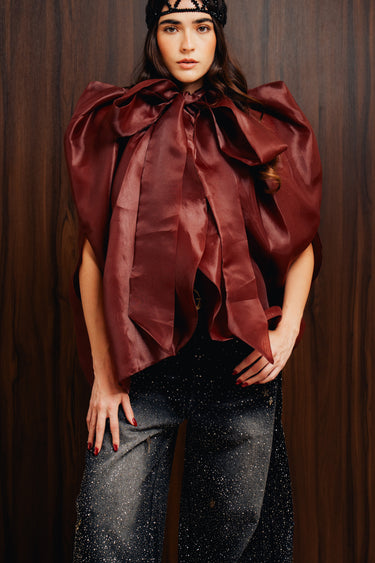 VOLUMINOUS BOW BLOUSE