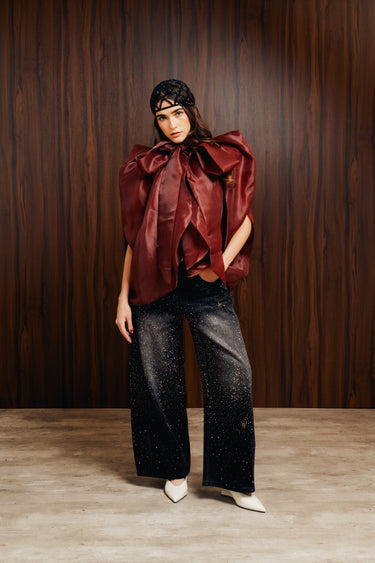 VOLUMINOUS BOW BLOUSE