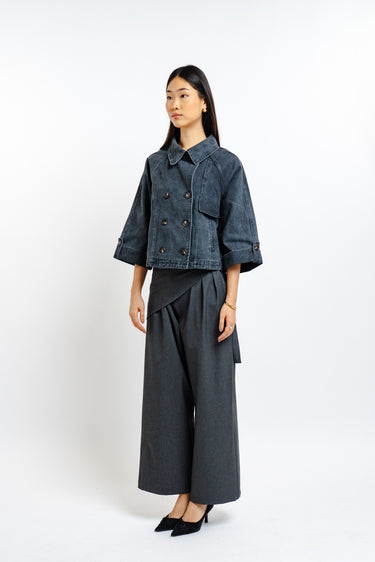 CHAMARRA TIPO BLAZER CAMEL Y NEGRA