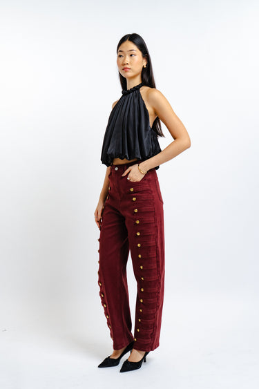 PANTALON VINO CON BOTONES