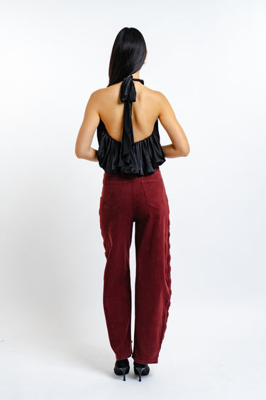 PANTALON VINO CON BOTONES