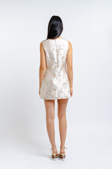 IVORY JACQUARD MINI DRESS