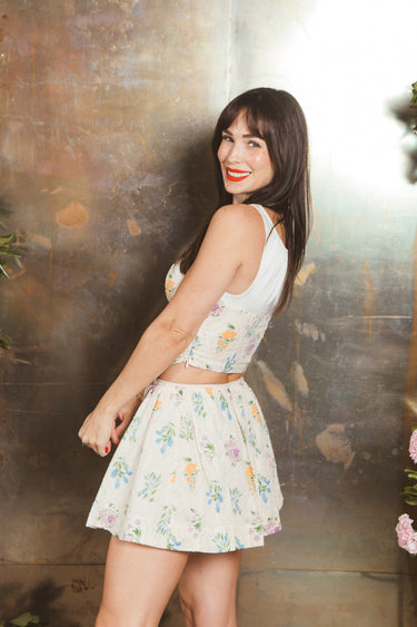 CREAM FLORAL SET