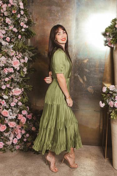 MAXI DRESS BLUE AND OLIVE