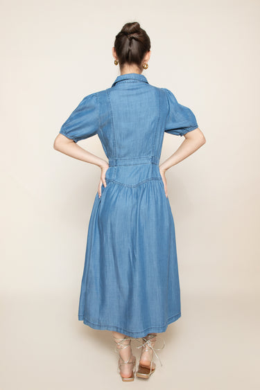 Blue Breeze Button-Up Dress