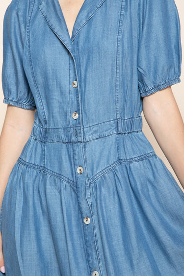 Blue Breeze Button-Up Dress