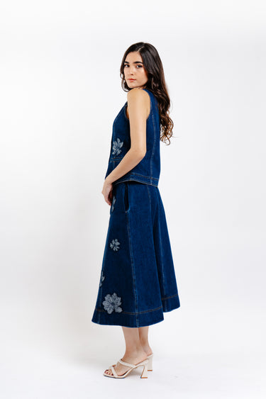 FLORAL DENIM SET