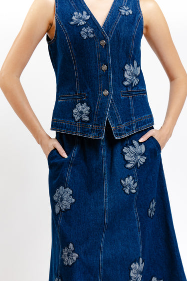 FLORAL DENIM SET