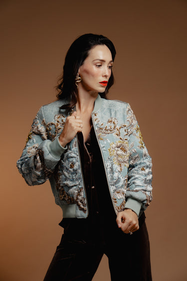 CELESTE BAROQUE BOMBER JACKET