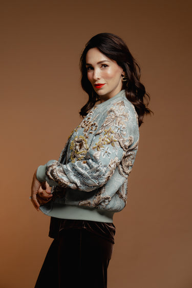 CELESTE BAROQUE BOMBER JACKET