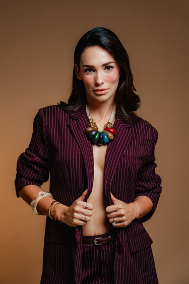 BURGUNDY STRIPE SUIT