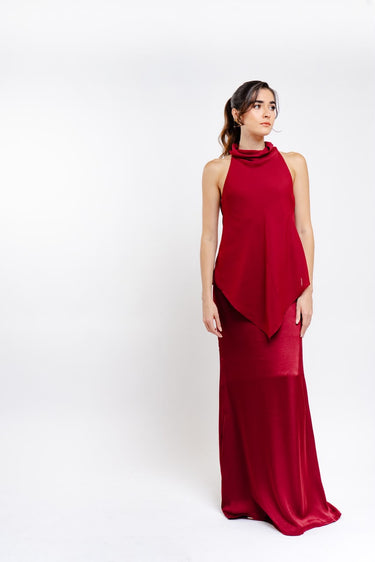 WINE DRESS SLEEVELESS